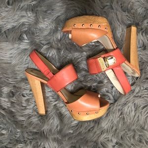 Coach Wooden Platform Heels